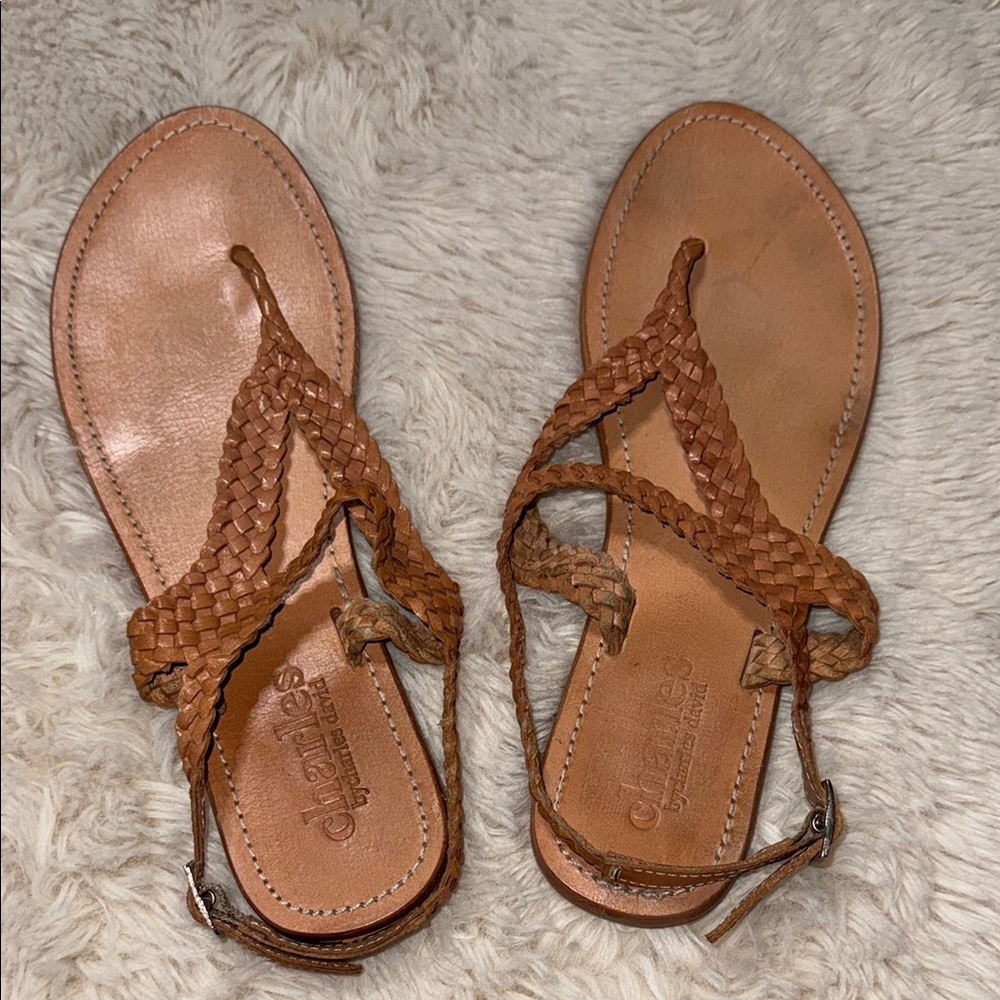 Charles by Charles David Leather Women's Tan Sandals